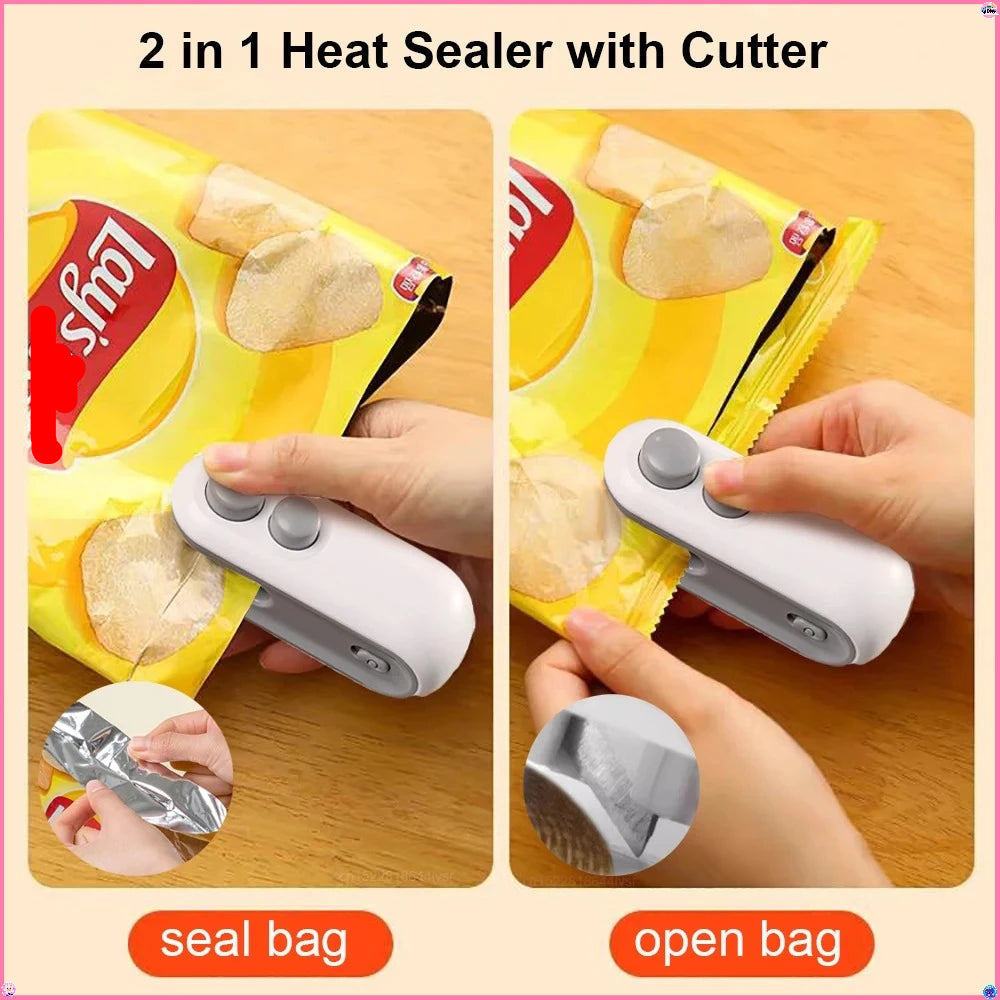 2 in 1 Mini Plastic Bag Sealer